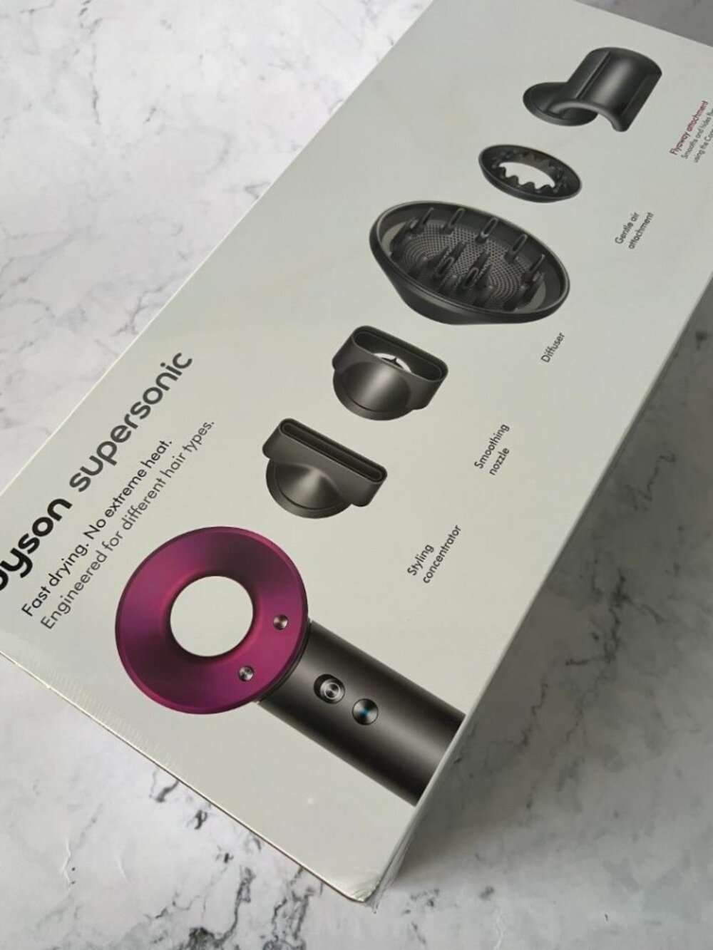 NEW Dyson Supersonic Hair Dryer Fusia/Pink 2 flug prong